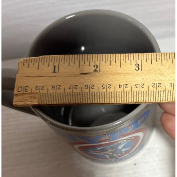 Captain America NYPD Mug Americas Finest Ceramic Cup 12 Oz Gray Red White Blue - Picture 6 of 6